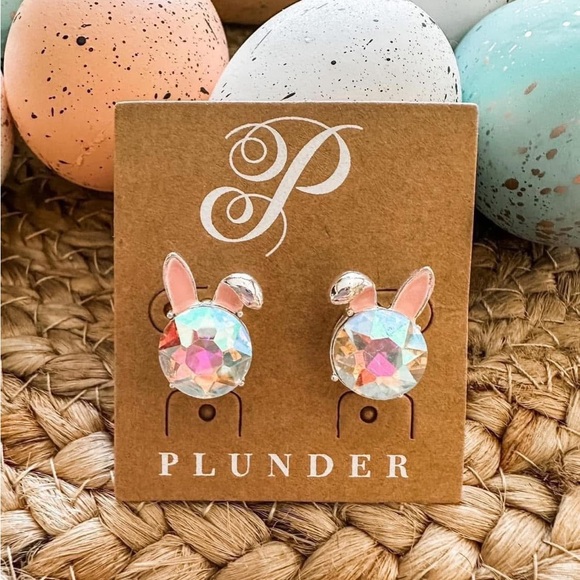 NEW Iridescent Gem Silver Bunny Earrings 🐰 - Picture 4 of 11
